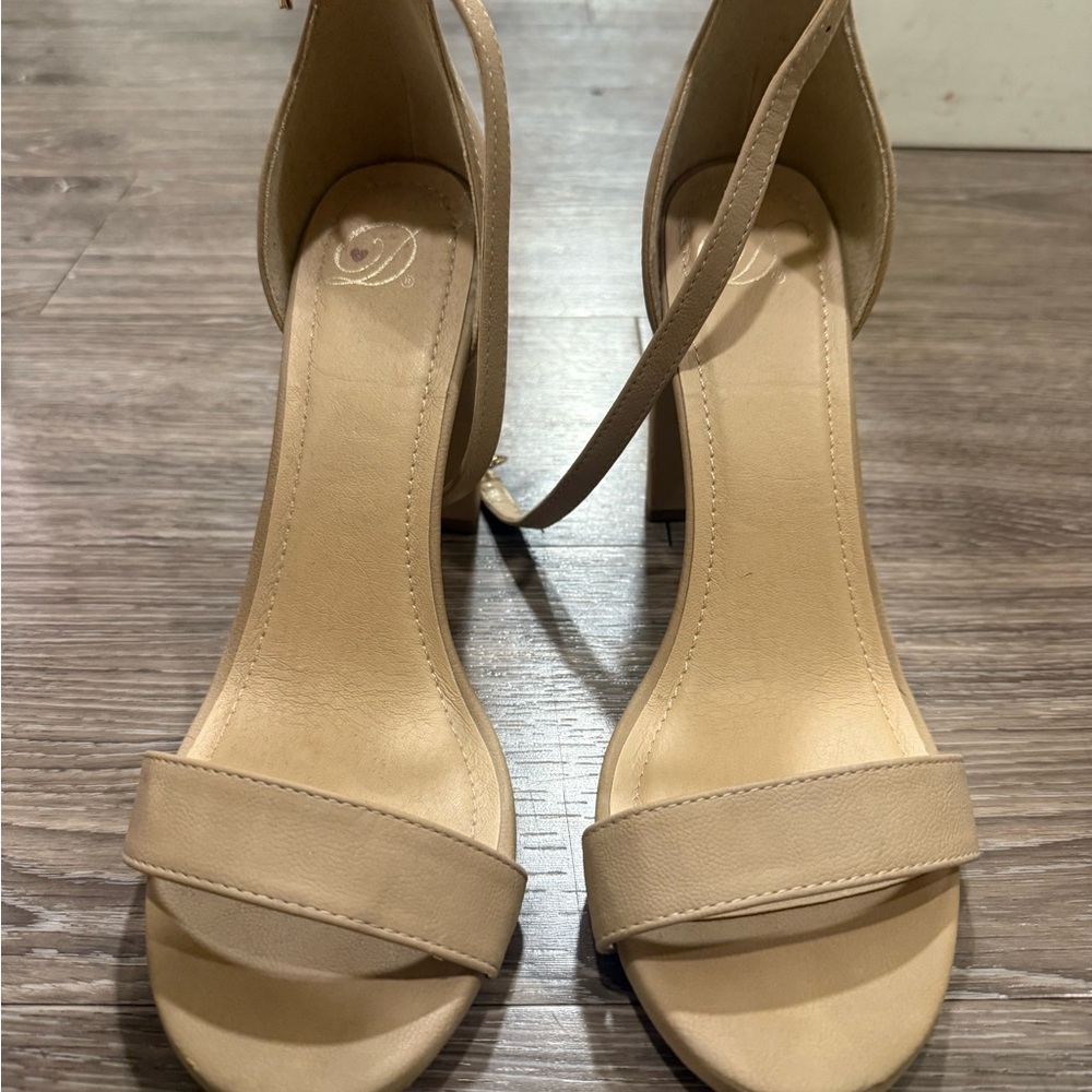 Nude Ankle Strap Heels